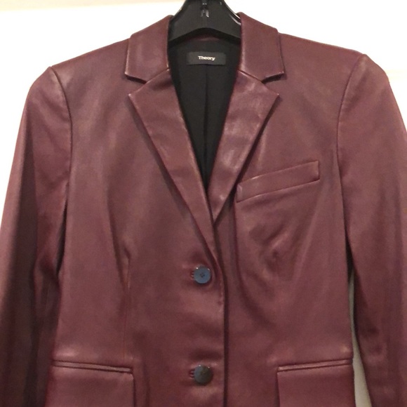 NWT Theory Lamb Leather Blazer Jacket Size 0 - Picture 5 of 10